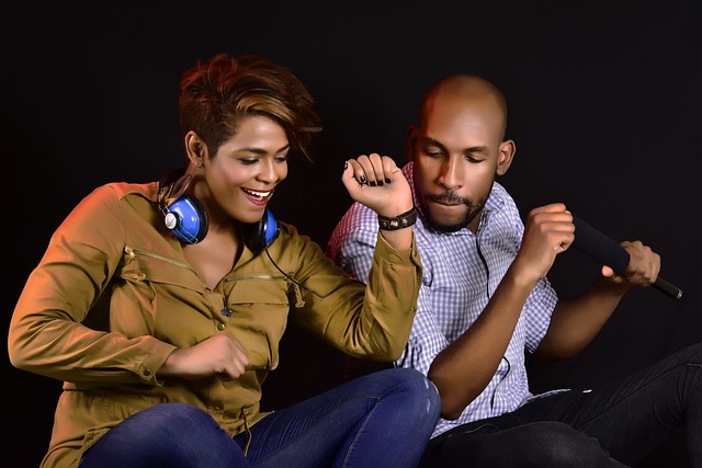 Couples are enjoying their music time together.