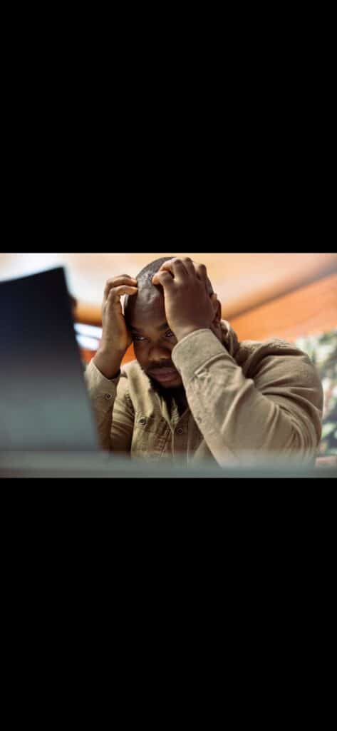 A man taking out time to think deeply.